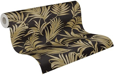 Livingwalls CosmoLiving Non-Woven Wallpaper with Jungle Design in Black, Yellow, Green – 10,05 x 0,53 m Patterned Wallpaper by Cosmopolitan – 791086