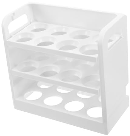 iplusmile Estante Apilable para Huevos de Nevera Soporte Resistente Diseño Abatible para Almacenamiento Seguro y Ahorro de Espacio Cocina y Refrigerador
