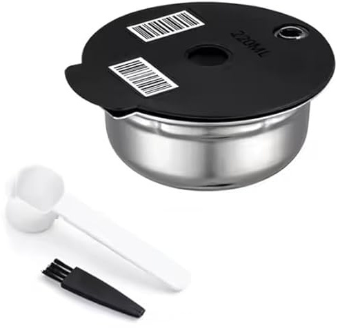 Capsules de café réutilisables, nouvelle génération, compatibles avec les machines Bosch Tassimo, filtres à café rechargeables, accessoires pour machine K-Cups 60/180/200/220 ml (ss220 ml)