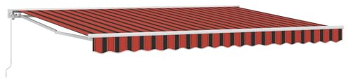 vidaXL Manuell einziehbare Markise Orange, Schwarz und Gelb 4 × 3,5 m