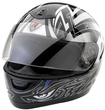 Bottari Motorradhelm Viper, Integralhelm, Negro/Plateado, Größe L