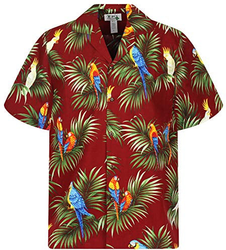 KY‘s Original Hawaiihemd, Papagei Allover, rot, S