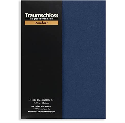 Traumschloss Comfort Jersey Spannbettlaken 140-160x200 Marine