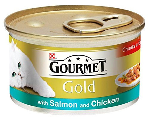 Gourmet Gold Lachs & Huhn Brocken In Soße 85G (Packung mit 4)