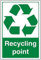 V Safety Recycling Point Sign - 200mm x 300mm - Self Adhesive Vinyl