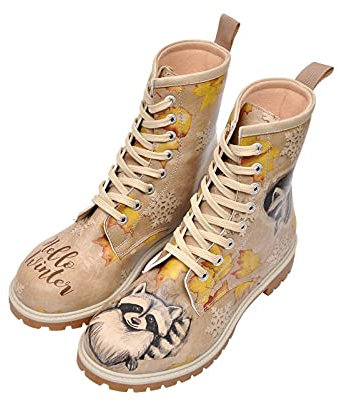 DOGO Schuhe Vegane Damen Boots Stiefeletten - Raccoon 38