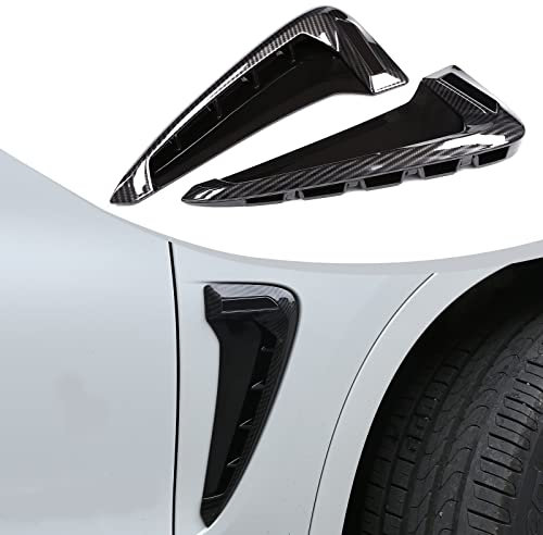 DIYUCAR 2 Stücke Für X-Serie X5 F15 X5M F85 Shark Kiemen Seite Vent Aufkleber ABS Auto Front Kotflügel Side Air Vent Abdeckung Trim 14 +