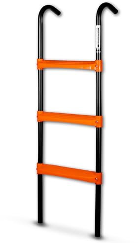 N1Fit Trampoline Ladder, 3 Step Wide Trampoline Ladder for Kids, Trampoline Accessories, Powder Coated & UV Treated Trampoline Steps for All Weathers, Sturdy and Safe Design