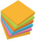 SIGEL MU120 Haftnotizen für agiles Arbeiten, 80% Klebefläche, quadratisch, 5 Farben (gelb, grün, orange, pink, blau), 7,5x7,5 cm, 6 Blocks à 100 Blatt, aus nachhaltigem Papier
