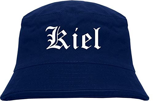 sostex Kiel Fischerhut - Dunkelblau - Altdeutsch - Bedruckt - Bucket Hat Anglerhut Hut L/XL Dunkelblau
