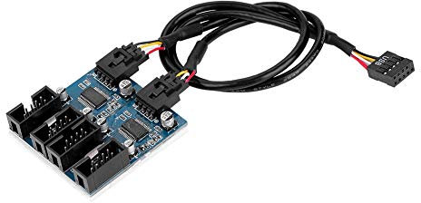en-tête USB 9 Broches, Carte mère en-tête USB 9 Broches Mâle 1 à 4 Câble de répartiteur d'extension Femelle Connecteur USB 9 Broches