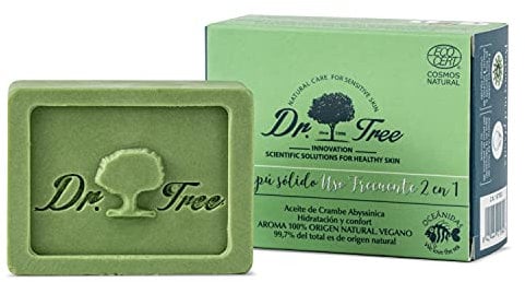 Dr. Tree | Festes Shampoo + Spülung Bio Häufige Anwendung | Spendet Feuchtigkeit und verjüngt | Alle Haartypen | 99% natürliche Inhaltsstoffe ECOCERT | Bis zu 120 Anwendungen | 75gr