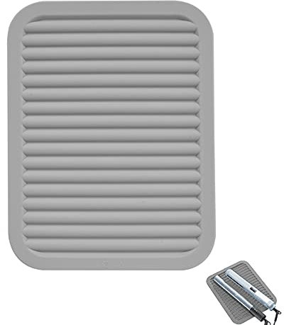 Super Kitchen Topfuntersetzer aus Silikon, Untersetzer Topflappen, Hitzebeständig Matte, Kleine Abtropfmatte Geschirr Trockenmatte, rutschfest Tischset, Löffelablage (Grau)