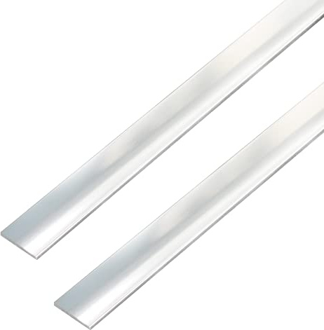 Alberts 499303 Flachstange | selbstklebend | Aluminium, chromdesign | 1000 x 30 x 2 mm | 2er Set
