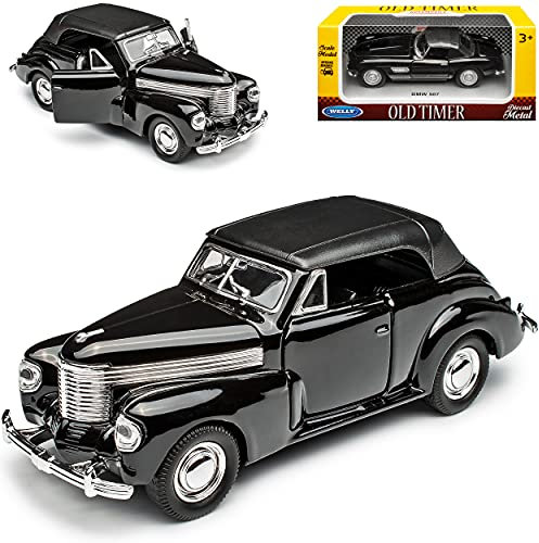 Welly Opel Kapitän Cabriolet Schwarz 1. Generation 1938-1940 ca 1/43 1/36-1/46 Modell Auto