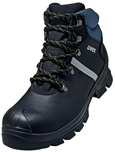 Uvex 2 Construction S3 SRC - Schnürstiefel - wasserabweisend - leicht - Herren & Damen - Leder - Schwarz, Schwarz, 42 1/3 EU