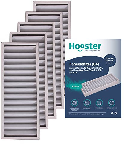 Hooster 5 Stück Filter passend für Pluggit Avent P310 AP310 | Filterklasse G4 (grober Staub etc.) | Alternative zu Pluggit APFG4-310 Filter