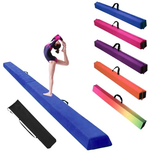 Alondy Gymnastik Faltender Schwebebalken, Balance Balken, Balance Fitness Ausrüstung für Kinder, Training Turnen Übung (275 cm, Blau)