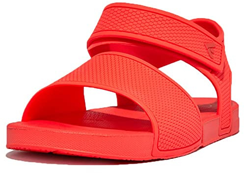 Fitflop Iqushion Kids Ergonomic Back Strap Sandal, Sandale, Neon Orange,