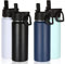 Volhoply 530ml 18oz Insulated Water Bottle Bulk 4 Pack, Kids Stainless Steel Water Bottles with Straw Lid, Reusable Metal Wide Mouth Sports Flask Keep Hot and Cold (Mix,4 Pack)