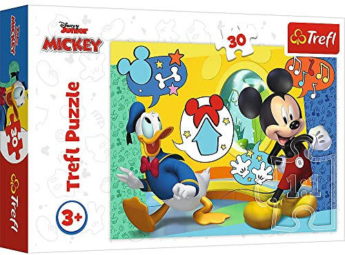 Trefl - Mickey, Mickey Mouse and Funny House - Jigsaw Puzzle 30 Elements - Colourful Puzzle with Disney Heroes Fairy Tale, Mickey Mouse, Creative Entertainment, Fun for Kids Ages 3 and Up