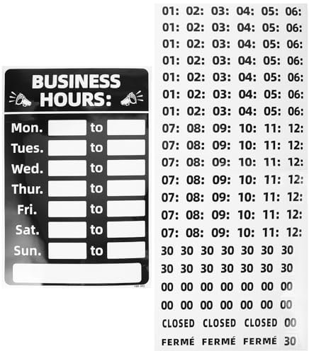 Garneck Heures de travail - Affiche ouverte fermée avec autocollants pour les magasins de fenêtre, les restaurants, les bars, la vente au détail