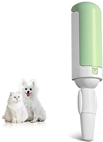 Pet Hair Remover Roller, Reusable Dog & Cat Fur Remover with Comfy Non-Slip Handle, Portable Pet Lint Roller with Self-Cleaning Base for Couch, Car Seat, Carpet, Bedding