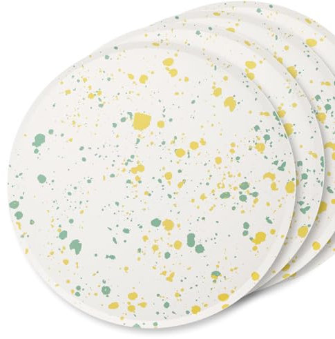 PARTY PARTY 40-teiliges Set Pappteller Partydeko, Sprinkles Gelb-Grün, Terrazzo, Geburtstag, Party, Veranstaltung