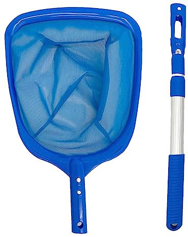 Voihamy Surface pour Piscine - Filet Fond Nettoyage - Filet D'écumoire Piscine - Épuisette Piscine Professionnelle Robuste avec Perche Télescopique | Accessoires Nettoyage Piscine