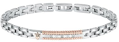 Maserati Herrenarmband aus Stahl, Diamanten, Roségold IP, Diamonds Collection JM423ATY18