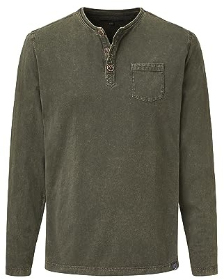 Henley Langarmshirt mit Knöpfen