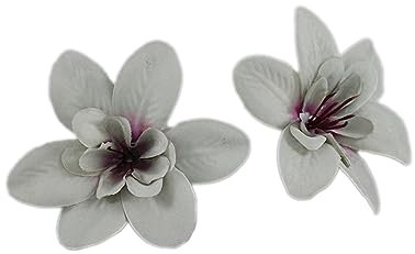 Whakano 20x Künstliche Blumen Orchidee,8cm Seidenblume Köpfe KunstOrchidee,Kunstblumen Orchidee,Künstlich Blumenkopf Deko-Blüten Orchideeblumen für Thanksgiving Party Tischdeko DIY Kleidung Deko,grau