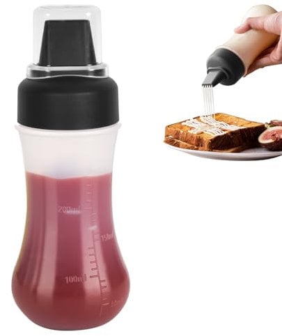 Colexy Squeeze Bottles with Caps, 280 ml Plastic Squeeze Bottle, Sauce Spray Bottle, Sauce Dispenser Ketchup Dispenser, Squeeze Bottle for Mayo, Sauce, Mustard, Olive Oil (Black)