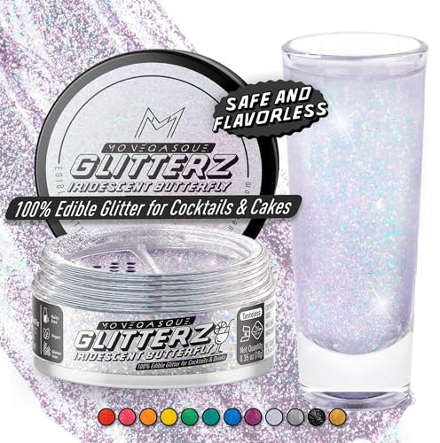 MONÉGASQUE Iridescent Edible Glitter for Drinks 10g - Cocktail Shimmer for Drinks - Cake Decorations Paint & Drink Shimmer Powder - Edible Glitter for Cakes - Food Colouring Sprinkles Spray Dust Cakes