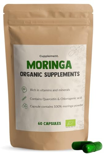 Cupplement - Moringa Oleifera Capsules 60 Pieces - Organic - No Moringa Powder or Tea - Superfoods