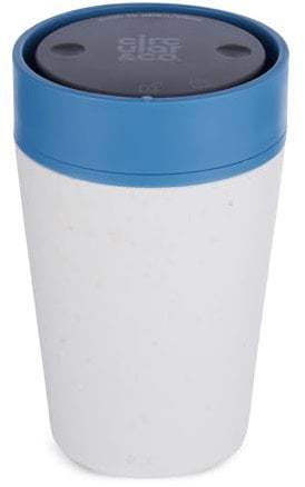Circular & Co Insulated Reusable Coffee Cup - 8oz/227ml - Small Travel Mug - 100% Leakproof & Lockable - Push Top, One Hand Open, 360 Drinking Coffee Tumbler - Recyclable - BPA Free, Dishwasher Safe