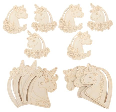 24 Stück Einhorn Holzscheiben zum Basteln, Mottoparty Weihnachten Event