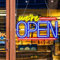 OYCGZV Panneau lumineux néon « We're Open » – Panneau lumineux néon rouge et bleu pour décoration murale We are Open – Applique murale LED USB pour bar, magasin, café, restaurant, club, magasin,