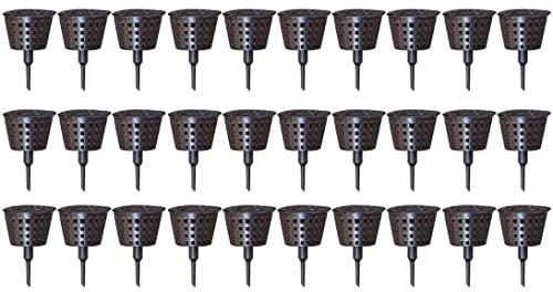 Bonsai Dünger Korb Automatische Pflanzernährungsbecher Plastikgarten Kindergarten mit Deckel 30 Stück, automatischer Düngertopf