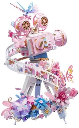 Vintage Camera Building Blocks Set, 1109PCS Camera with Flower Butterfly Building Bricks Kit Plant Insect Camera Clamping Blocks Retro Camera Model Kit Toy for Adults Kids Home Office Decor