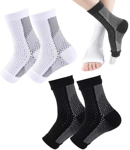 HSLPSM 2 paia/3 paia di calzini ortopedici a compressione, calze a compressione notturne, contro lo sperone calcaneare e fascite plantare, fascite plantare, calzini per uomo e donna, calze a
