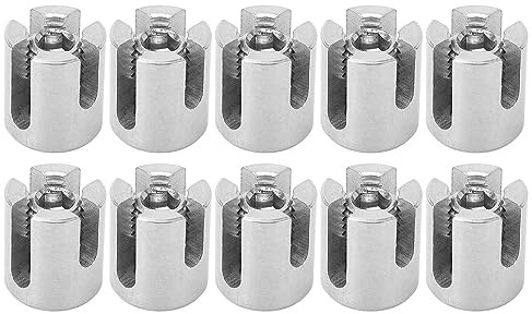 Akozon Abrazadera de Cable Cruzado de 10 Piezas Sujetador de Abrazadera de Barandilla de Alambre de Acero Inoxidable para Interior y Exterior 10 Piezas de Cable Cruzado (M12 5mm)