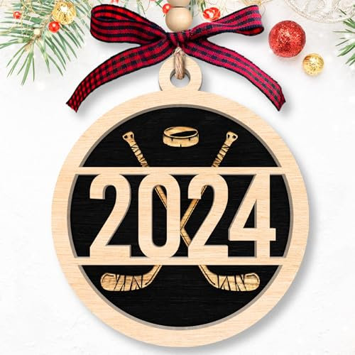 Hockey-Ornamente – Hockey-Ornamente für den Weihnachtsbaum – Hockey-Weihnachtsdekoration – Geschenke für Hockey-Liebhaber, Hockeyspieler, Sportliebhaber – Hockey-Liebhaber, Geschenke für Männer,