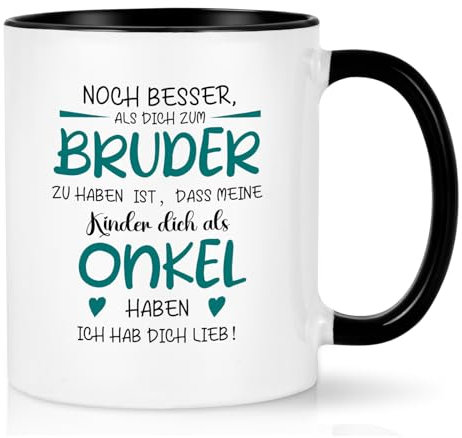 Joymkaing Geschenk für Bruder Kaffeetasse Geburtstagsgeschenk Weihnachtsgeschenke Tasse mit Spruch - Noch Besser als dich zum Bruder zu haben ist - Geschenkidee für Bruder zum Geburtstag 320ML Schwarz