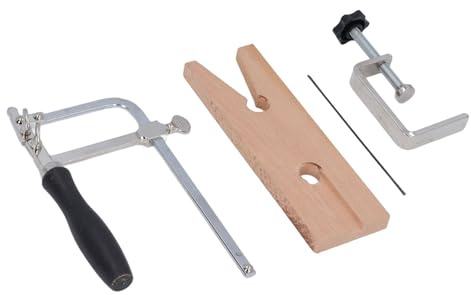 Kit de Sierra para Joyería con 12 Hojas de Acero Inoxidable, Herramienta Manual con Abrazadera para Carpintería y Manualidades