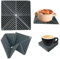 PFLMCR 4PCS Silicone Pot Holders, Trivets for Hot Dishes, Silicone Mat 6.5in Foldable Non-Slip Hot Pads for Kitchen, Dark Gray