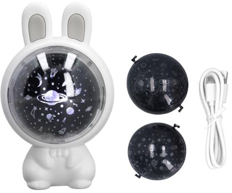 ZLXHDL Starry Sky Projector, Night Light in Rabbit Design Soft Starry Sky Ceiling Projector for Bedroom Living Room 5V (White)