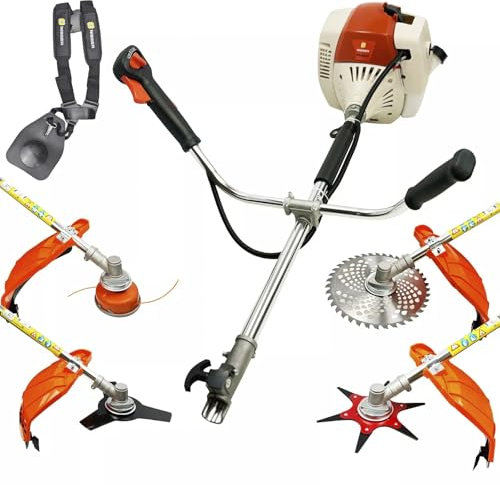 NISSER 52cc Petrol Garden Brush Cutter Strimmer Line Trimmer Kit 2 Stroke Petrol 3 in 1 Kit