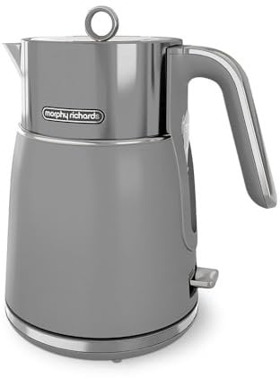 Morphy Richards Signature Matte Jug Kettle, 1.5L, Perfect Pour Spout, Steel Body, 360 Degree Base, Cord Tidy, Removable Filter, Cordy Tidy, 3KW, Grey, 100705