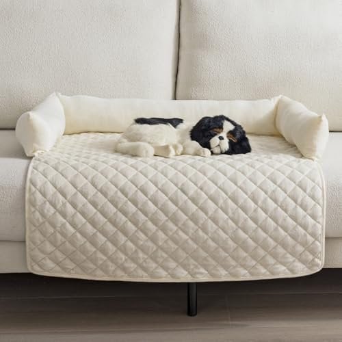 OKYUK Hundebetten Hundekissen - Sofaschutz, handgefertigtes Hundebett waschbar, hundekissen,Couchkissen, Hundematte Flauschiges Hundebett für große, mittelgroße & kleine HundeGrosse (Beige,90× 90cm)